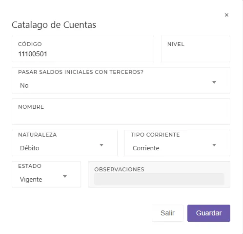 Vista busqueda de cuentas