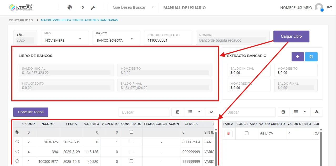 Vista seleccion de cuenta bancaria